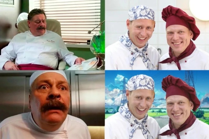 Create meme: chef kitchen TV series, Senya from the kitchen actor, kitchen senya fedya viktor barinov