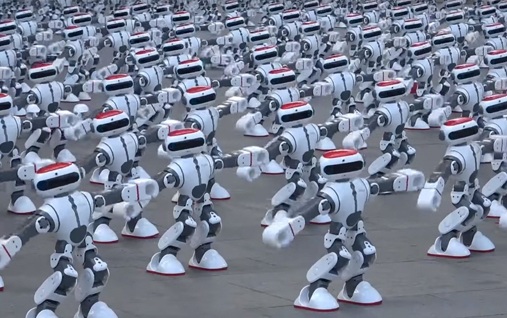 Create meme: flash mob robot, robot , robot dance