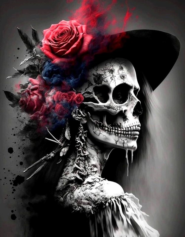 Create meme: cool skulls, skeleton with rose, cool skeleton