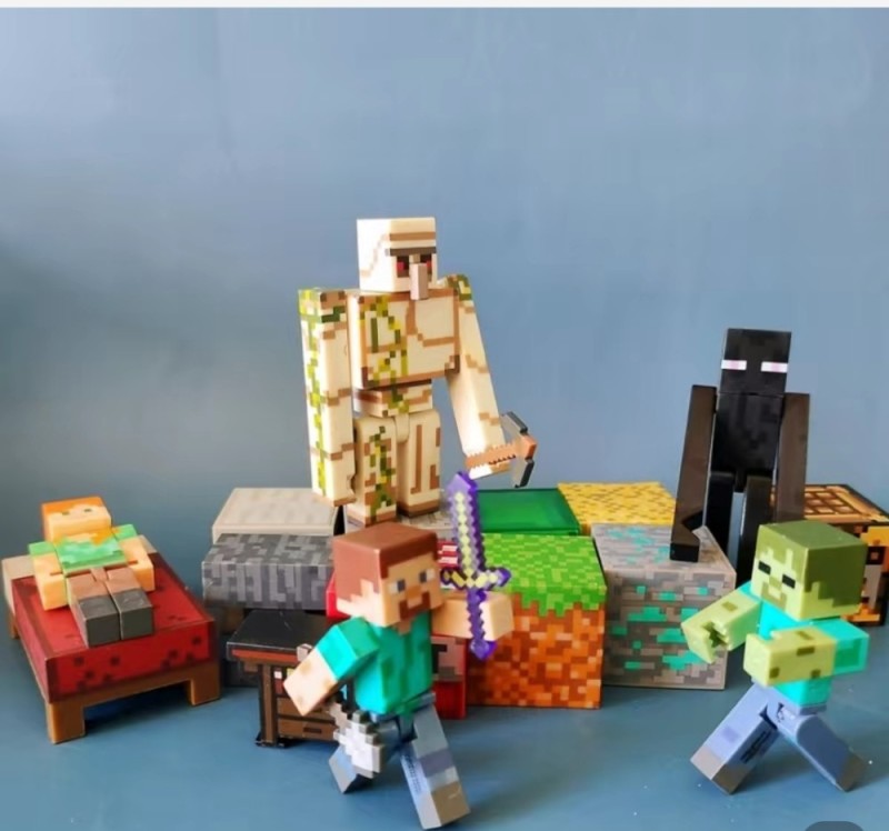 Create meme: figures minecraft, minecraft moving figures, minecraft toys