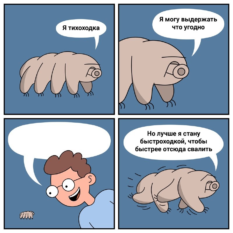 Create meme: tihohodka, tardigrade jokes, the slow - moving meme