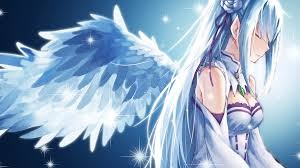 Create meme: photo anime with wings, angel, Emilia angel