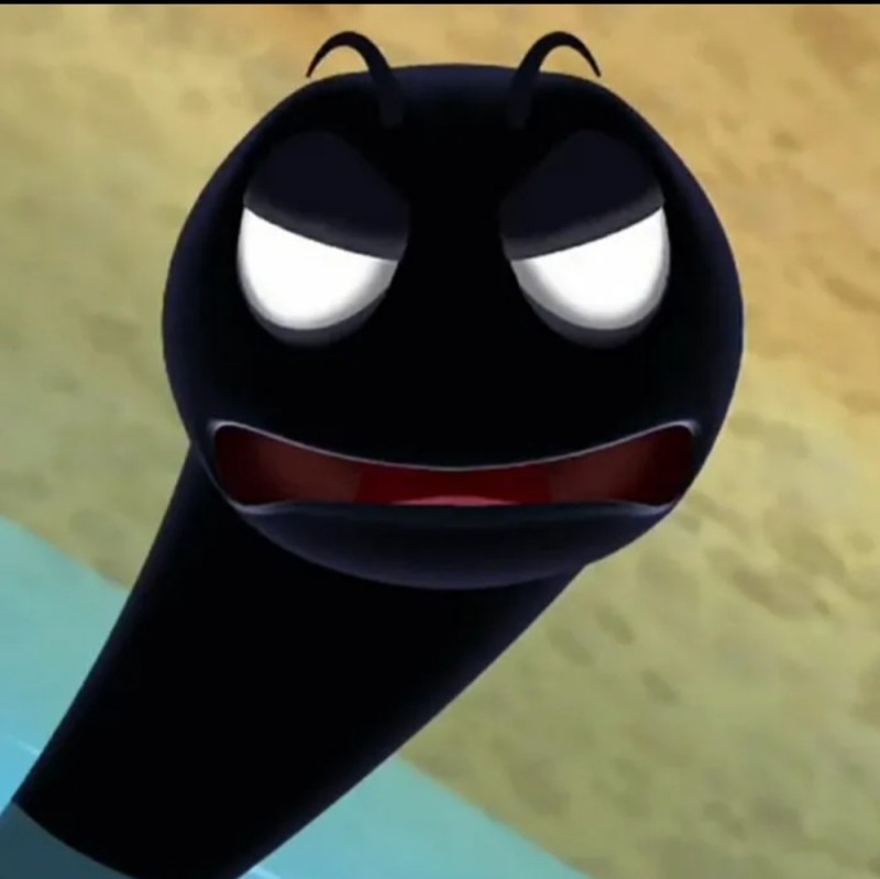 Create meme: leech , the leech from the cartoon Luntik, The black leech from Luntik