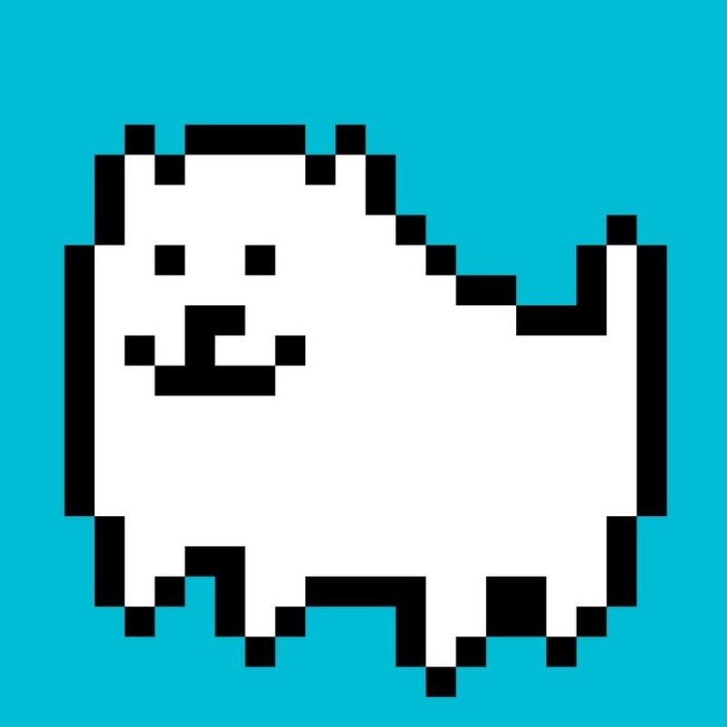 Create meme: dog pixel art, toby fox's dog, toby fox underdale