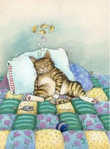 Create meme: cat dreamer, art cat, sleeping cats pictures