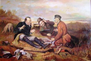 Create meme: Vasily Perov hunters at rest, Perov painting hunters at rest, Perov hunters at rest