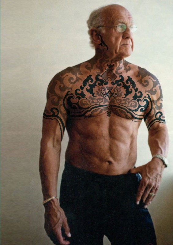 Create meme: Jeffrey Life is 80 years old, the oldest bodybuilder, old bodybuilders