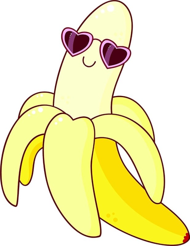 Создать мем: банан, спелый банан, мультяшный банан