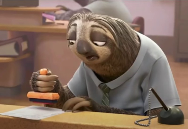 Create meme: sloth from the movie zeropolis, Zootopia, blitz from zveropolis