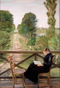 Create meme: woman reading, Christian Krog Skagen, oil on canvas