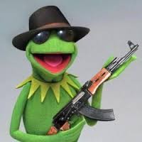 Create meme: frog meme, kermit the frog memes, Kermit the frog with a gun