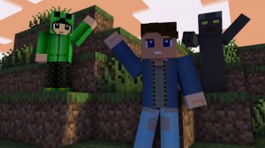 Create meme: in minecraft zombies, herobrine, minecraft