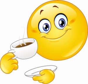 Create meme: smiley drinking coffee, another day, start your day with a template