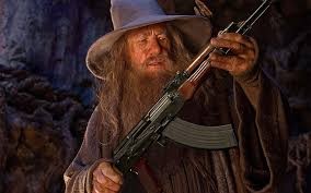 Create meme: Gandalf with AK 47, Gandalf