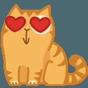 Создать мем: котик с сердечком, персик, стикеры