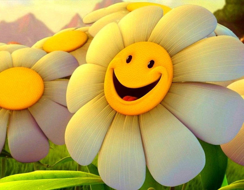 Create meme: greeting cards with a smile for mood, the flower is smiling, greeting card with a smile