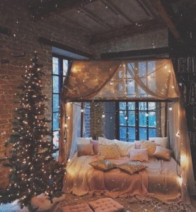 Создать мем: bedroom, комната спальня фэнтези, christmas winter