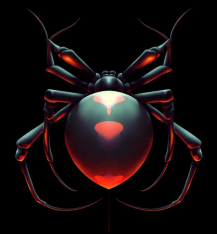 Create meme: a black widow spider, robo aliv spider, black widow widow spider