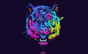 Create meme: Picture, colorful, tiger art