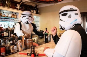 Create meme: Darth Vader lives, Vader and the stormtroopers, star wars drinking