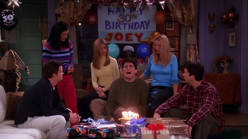 Create meme: TV series rachel's friends 30 years, TV series friends joe's birthday, TV series friends Rachel's birthday