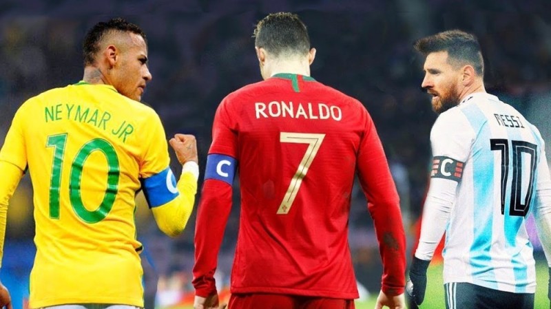 Create meme: Messi and Ronaldo from the back, neymar , Cristiano Ronaldo and Lionel Messi