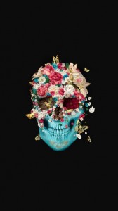 Создать мем: skull, skull art, цветочный череп принт