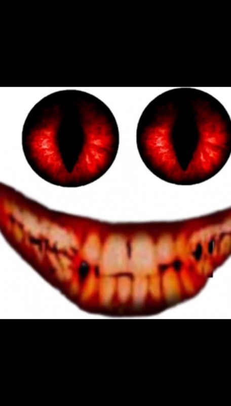 Создать мем: глаза демона, зубастая улыбка, страшный рот