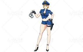 Создать мем: девушка полицейский арт, девушка полицейский с палкой, девушка полицейский рисунок