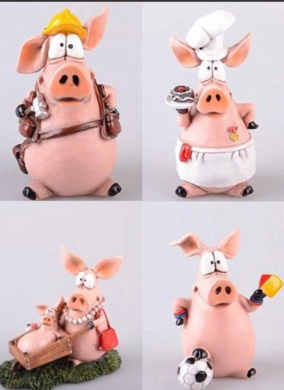 Create meme: funny piglet figurines, piggy pig, pig figurine