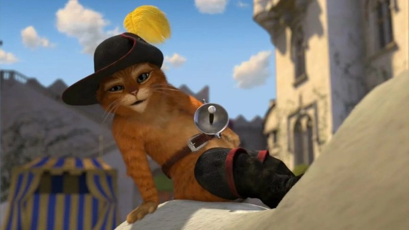 Create meme: the cat from Shrek, puss in boots from Shrek, Shrek cat