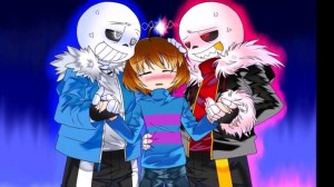 Create meme: frisk and Sansa, photo of Sansa from underfell, sans and frisk spike