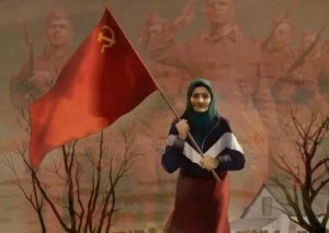Создать мем: граждане ссср, советские женщины, красное знамя