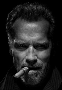 Create meme: a man with a cigar, Schwarzenegger with a cigar, Arnold Schwarzenegger with a cigar