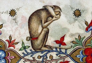 Create meme: chambery, weird medieval art, the thinker