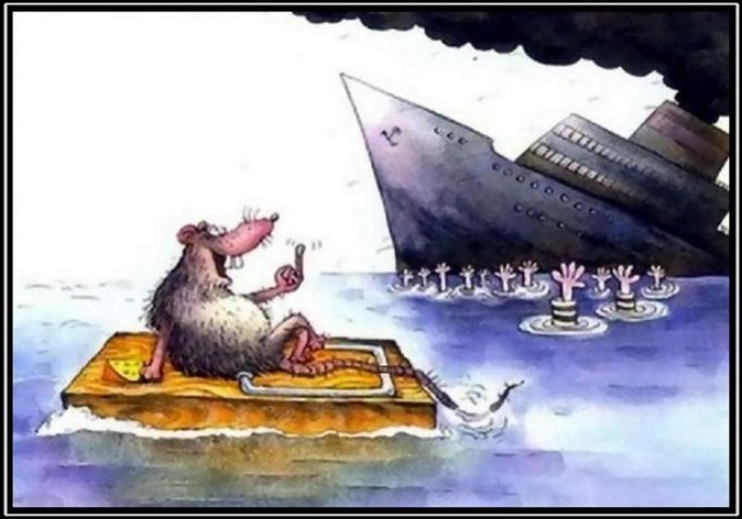 Create meme: Titanic rats escape from the ship, picture of rats fleeing from a ship, rats from a sinking ship