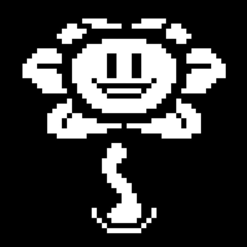 Create meme: flowy undertale pixel, undertail pixel flower, flowey