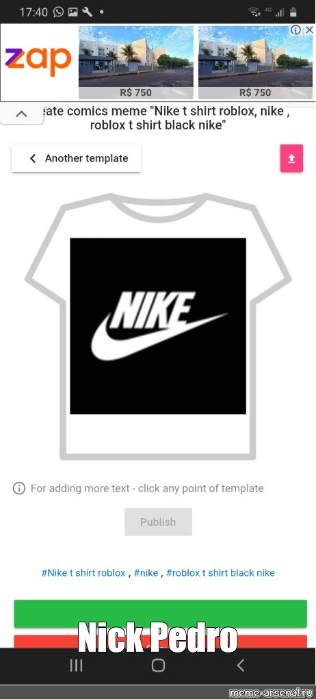 Create meme roblox shirts nike red, get the t shirt, adidas
