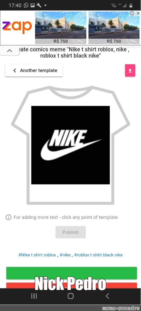 Create meme nike t shirt roblox, nike - Pictures 