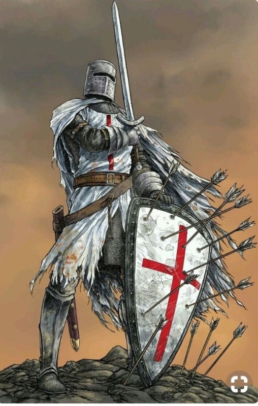 Create meme: knight templar art, The deus vult crusade, knight crusader art