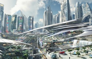 Create meme: futuristic architecture, future city