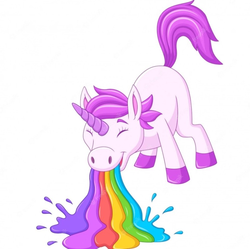 Create meme: pony unicorn, the burping unicorn, unicorn burps rainbow