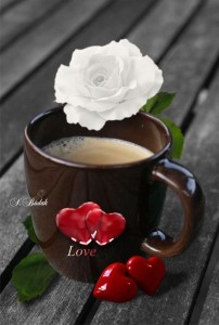 Create meme: morning coffee, good morning coffee, coffee heart flowers