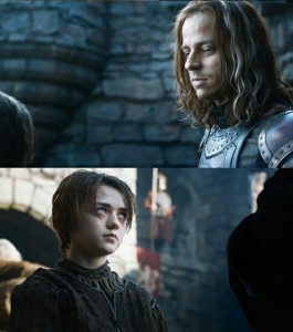 Create meme: Arya stark Winterfell, jaqen h'ghar the faceless, Arya stark and jaqen h'ghar