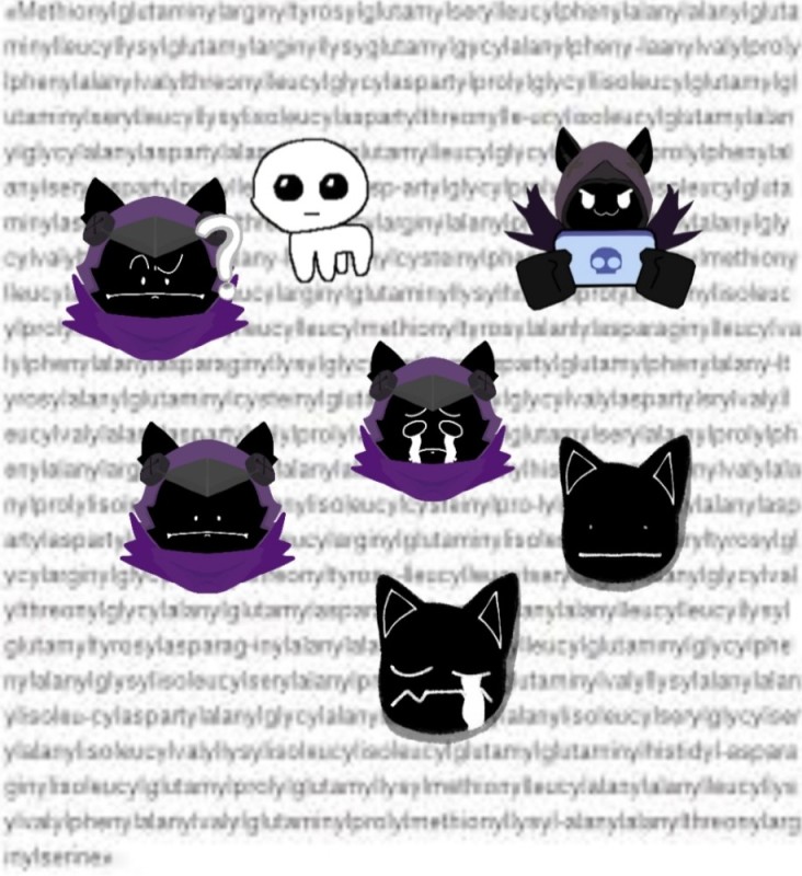 Создать мем: наклейка черная кошка, пять котиков, котик стикер