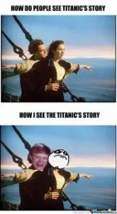Создать мем: титаник джек и роуз на корабле, titanic, леонардо да винчи
