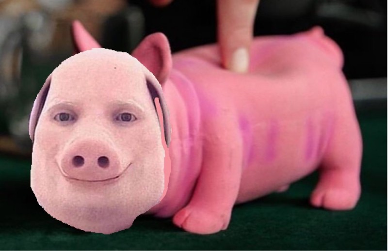 Create meme: pig , toy triol piggy grunting, pig toy