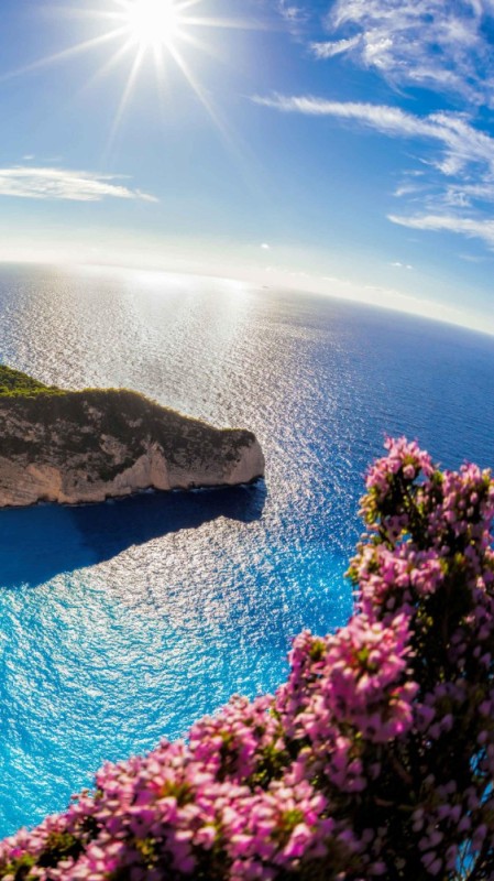 Создать мем: природа красивые места, море цветы, природа греции