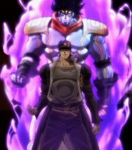 Создать мем: jotaro, джотаро фиолетовая аура, приключения джоджо