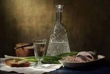 Create meme: still life with vodka, still life with vodka and snack, vodka and herring
